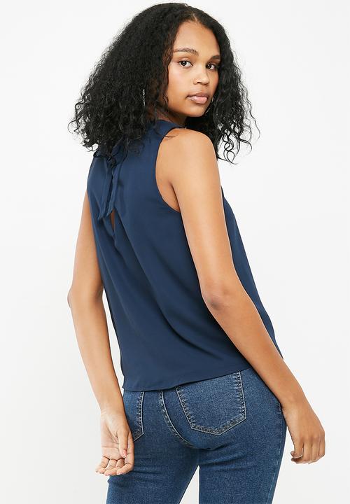 Jacqueline de Yong - Nynne layer sleeveless top - navy
