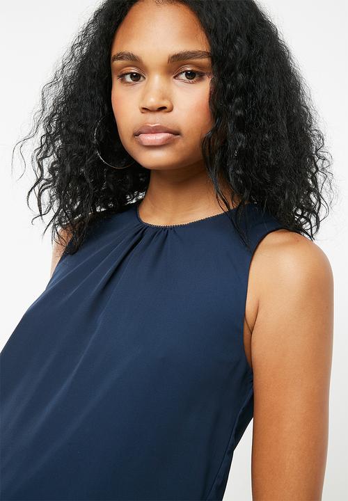 Jacqueline de Yong - Nynne layer sleeveless top - navy