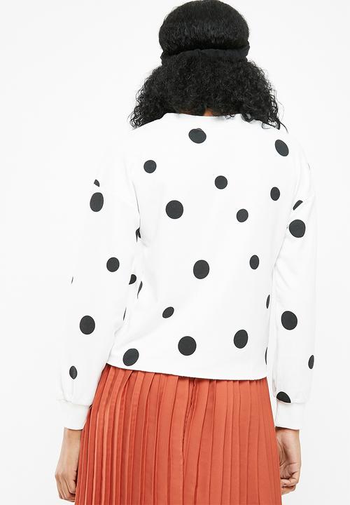 Noisy May - White oversized sweat- white & black