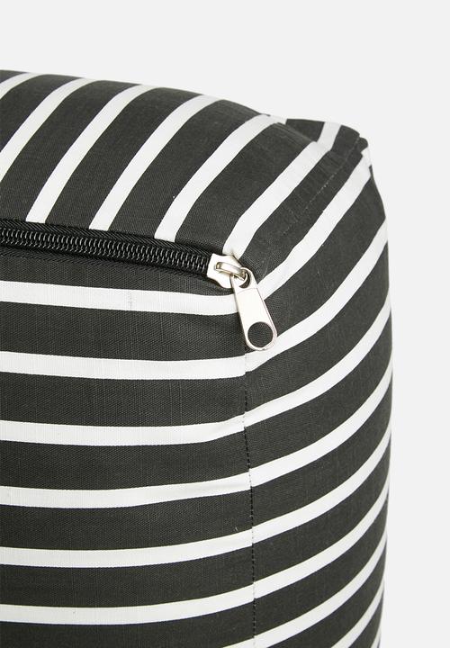 Sixth Floor - Outdoor floor cushion - b&w stripe