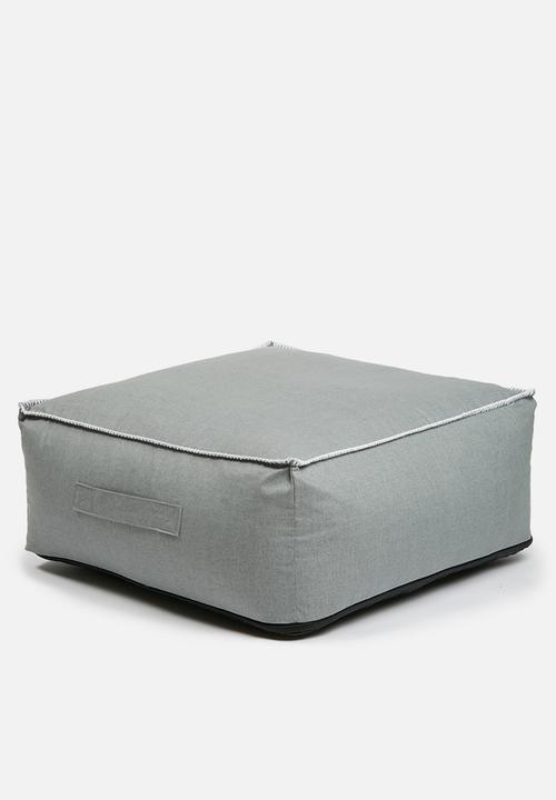 Sixth Floor - Outdoor floor cushion - charcoal blanket stitch