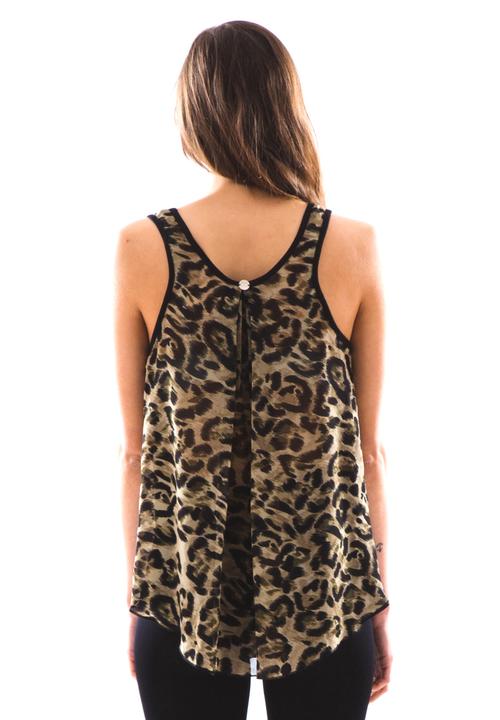 PaiGE sMith - Oversized Tank – Black & Leopard Print