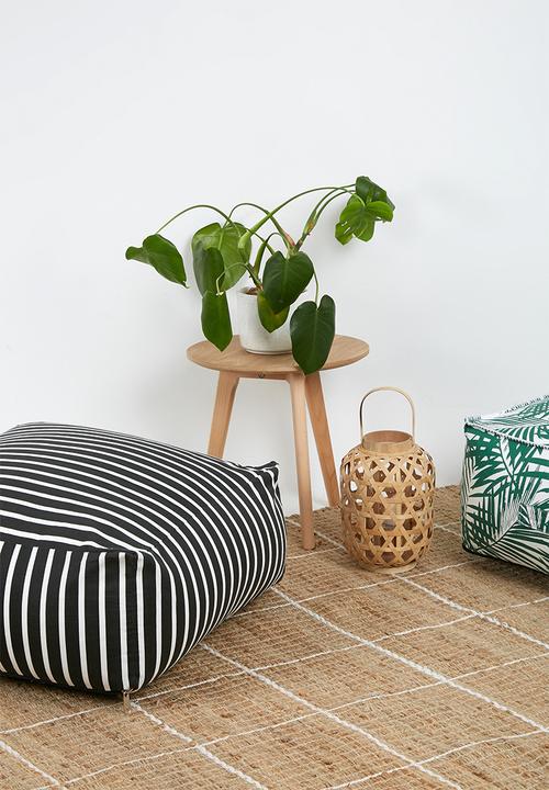 Sixth Floor - Outdoor floor cushion - b&w stripe
