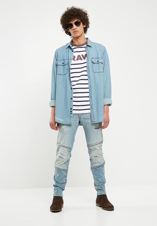 G-STAR - Sartho stripe tee - navy & white
