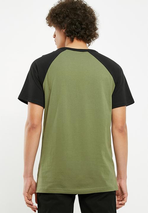 G-STAR - Buckston raglan short sleeve tee - green & black 