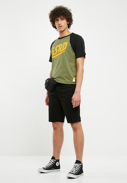 G-STAR - Buckston raglan short sleeve tee - green & black 