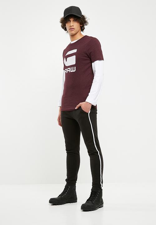 G-STAR - Drillon short sleeve tee - burgundy 