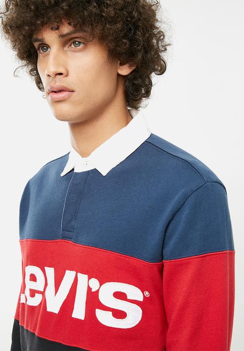 Levi’s® - Blocked rugby polo - blue & red 