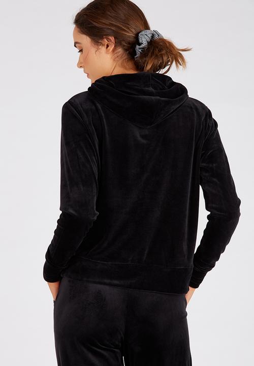 Supré  - Velour hoodie - black