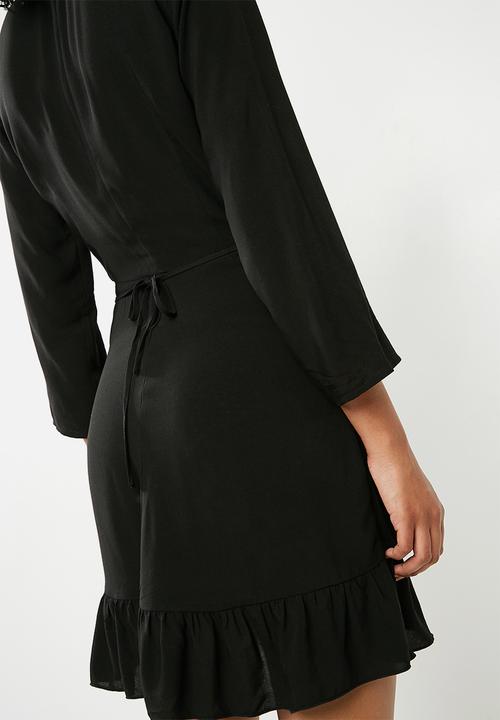ONLY - Laura wrap dress - black 