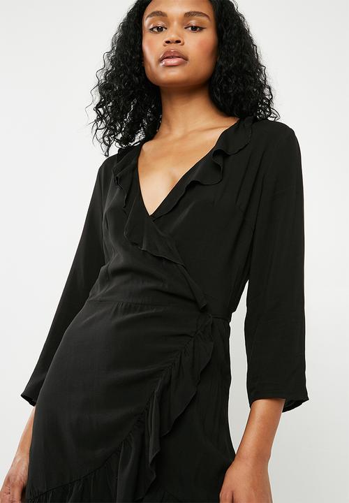 ONLY - Laura wrap dress - black 
