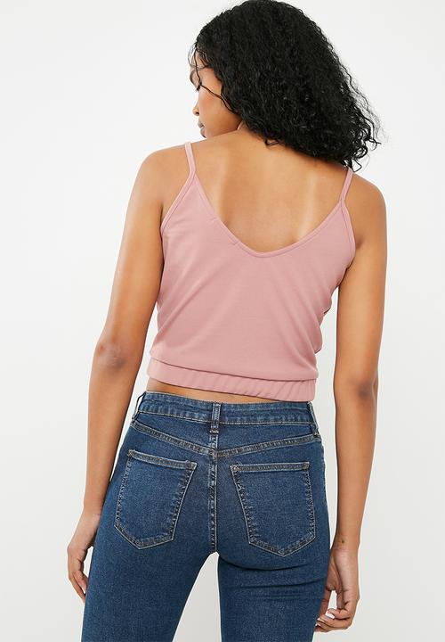 Superbalist - Knit cross over cami - pink 