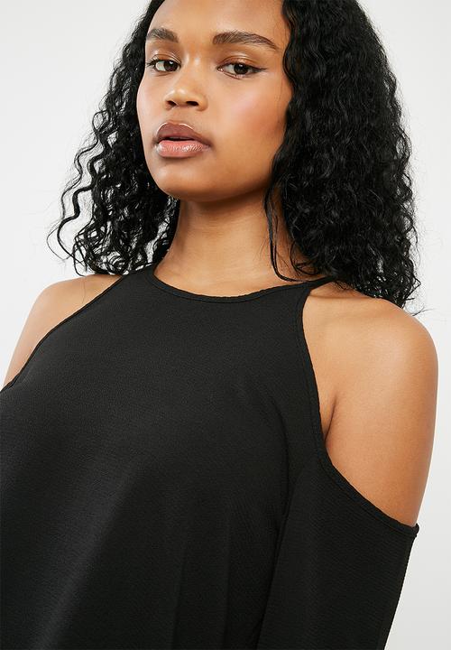 Superbalist - Cold shoulder dip back blouse - black 