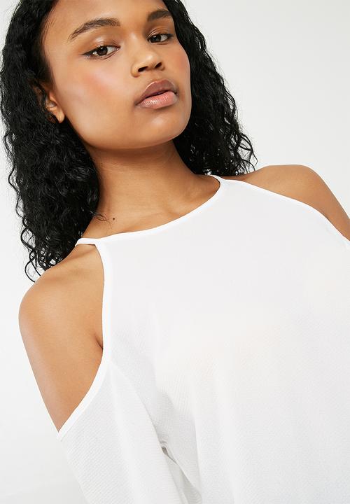 Superbalist - Cold shoulder dip back blouse - white 