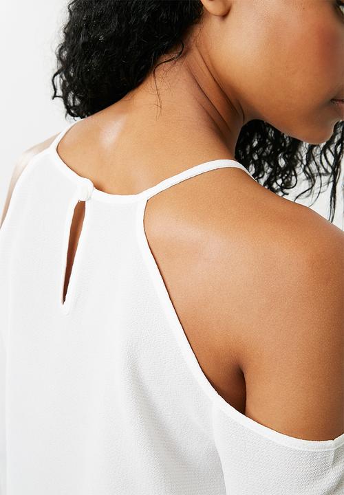 Superbalist - Cold shoulder dip back blouse - white 