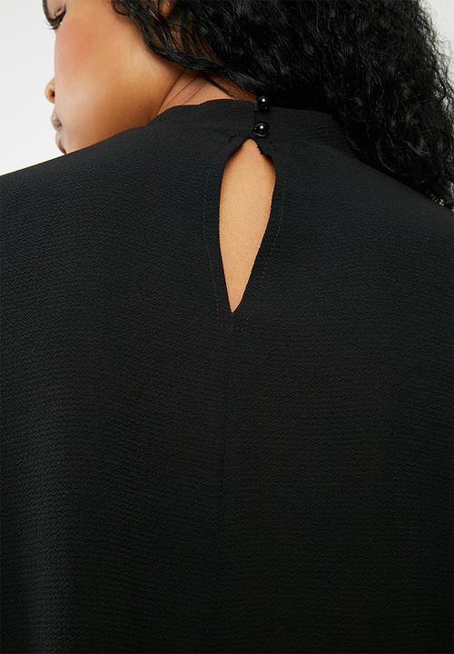 Superbalist - Choker blouse with bell sleeve - black