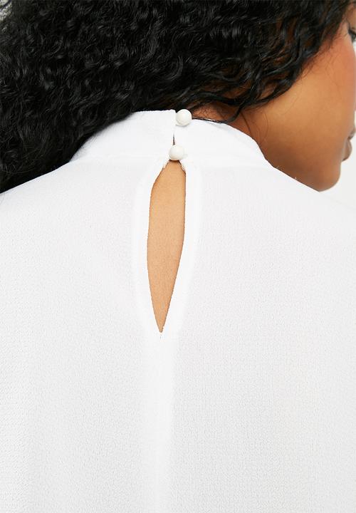 Superbalist - Choker blouse with bell sleeve - white 