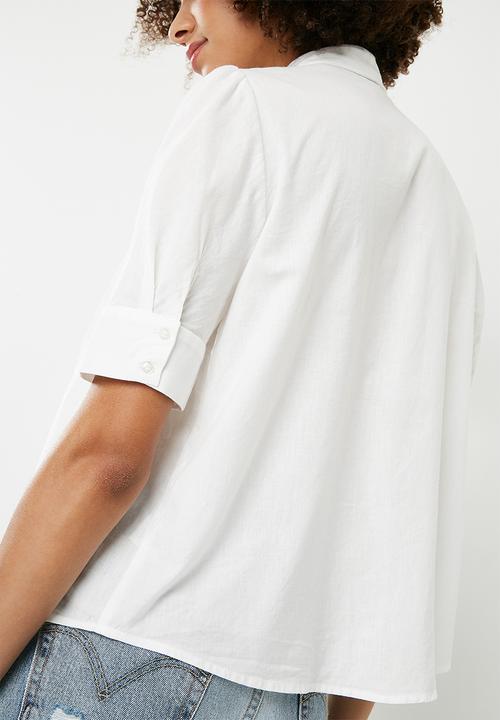 Vero Moda - Nicole 2/4 tie shirt - white 