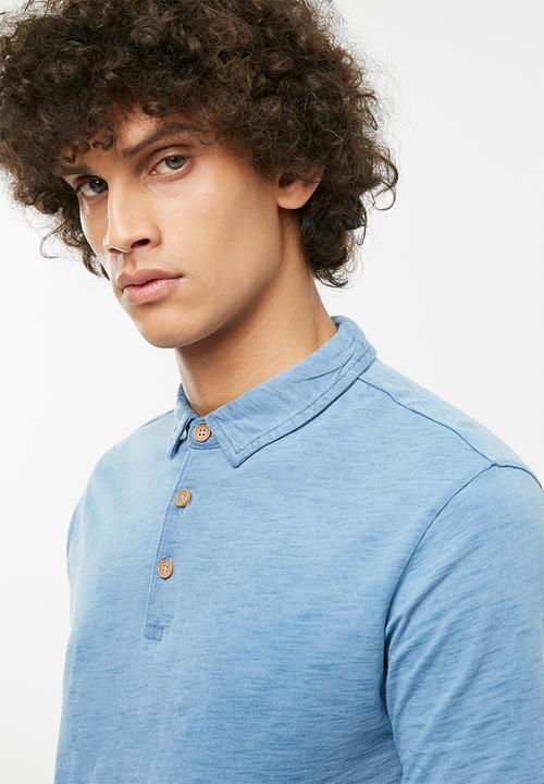 Only & Sons - Magnus indigo slub polo - blue 