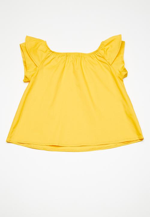 Superbalist - Ruffle sleeve blouse - yellow