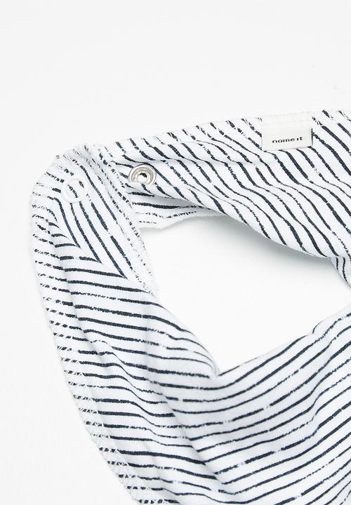 Name It - Desin jersey scarf bib - white & navy 