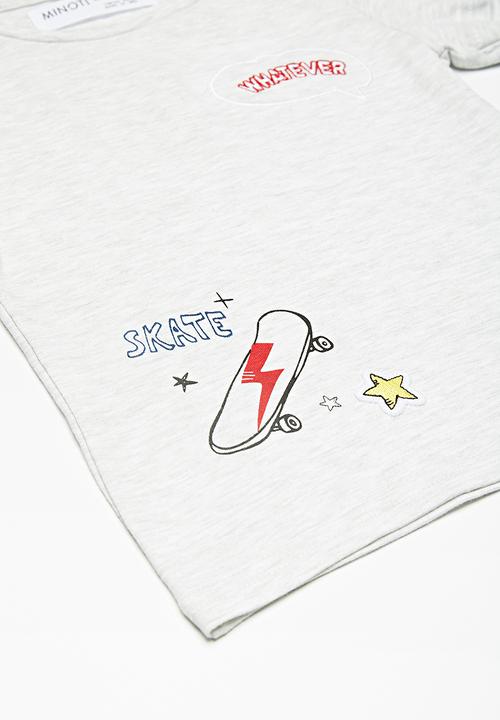 MINOTI - Kids boys whatever T-shirt - grey 