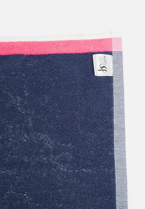 Sixth Floor - Panama beach towel - pink & navy