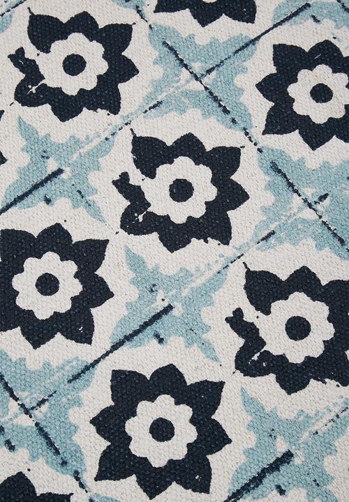 Sixth Floor - Farrah printed rug - mustard & blue