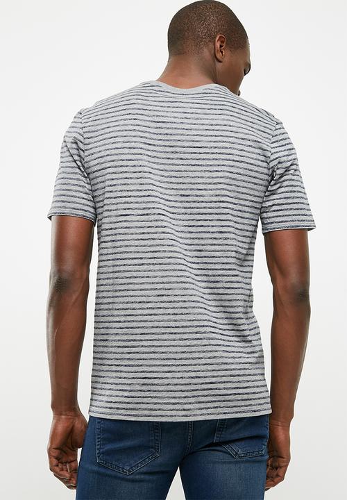 Nike - NSW stripped tee - grey & navy 
