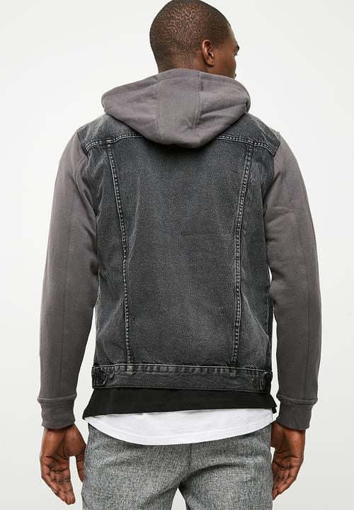 New Look - Jersey sleeve denim jacket - grey 