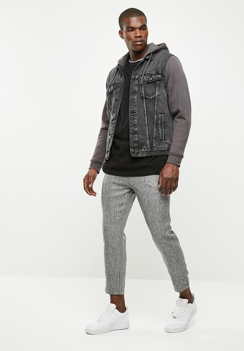 New Look - Jersey sleeve denim jacket - grey 