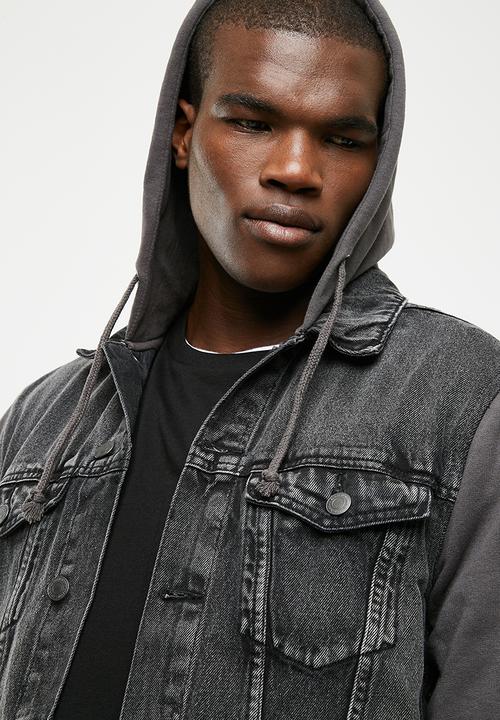 New Look - Jersey sleeve denim jacket - grey 