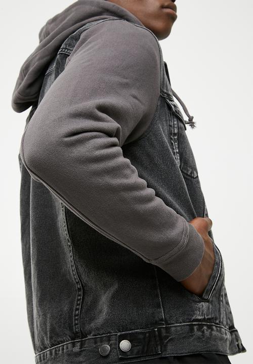 New Look - Jersey sleeve denim jacket - grey 