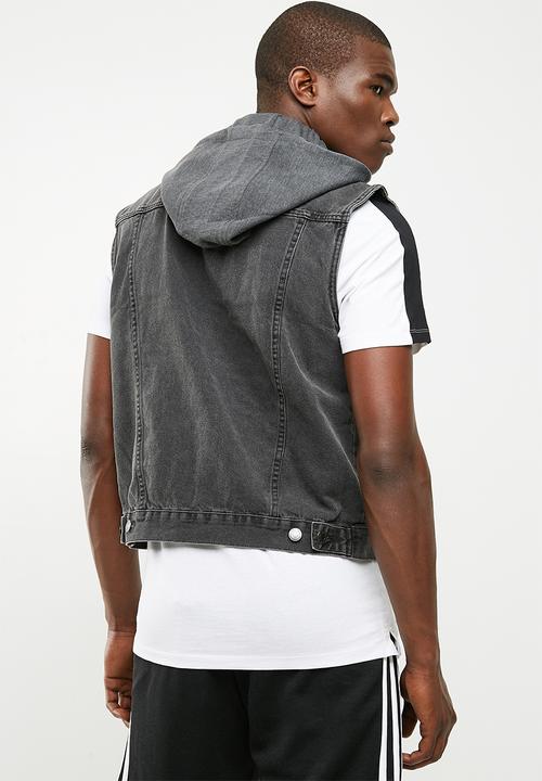 New Look - Sleeveless hooded denim jacket- grey 