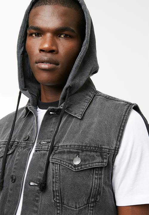 New Look - Sleeveless hooded denim jacket- grey 
