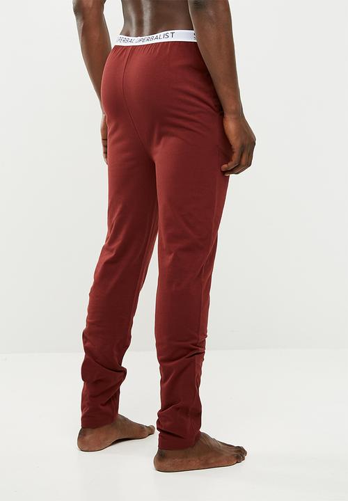 Superbalist - Knit slim lounge pant 2 pack - navy & maroon