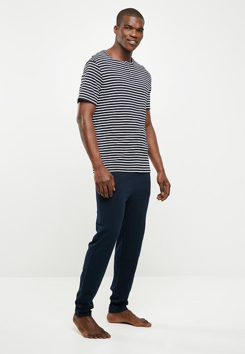 Superbalist - Knit slim lounge pant 2 pack - navy & maroon
