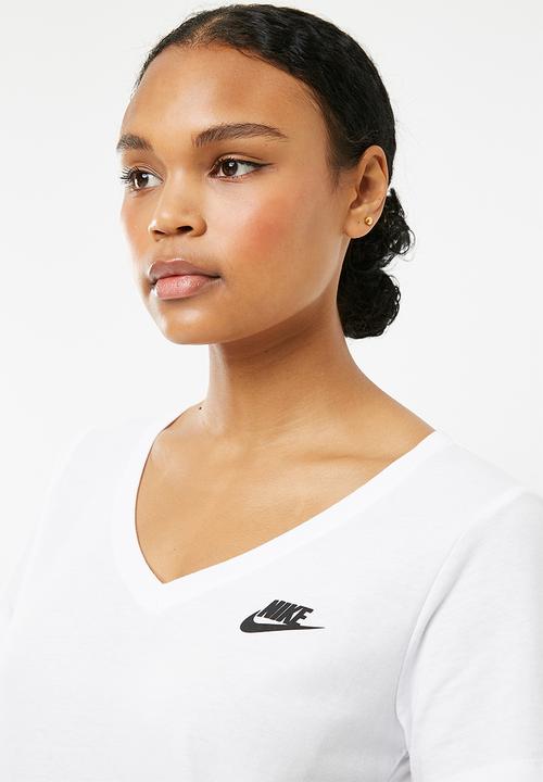 Nike - V - neck tee - white & black