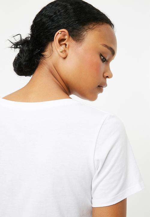 Nike - V - neck tee - white & black