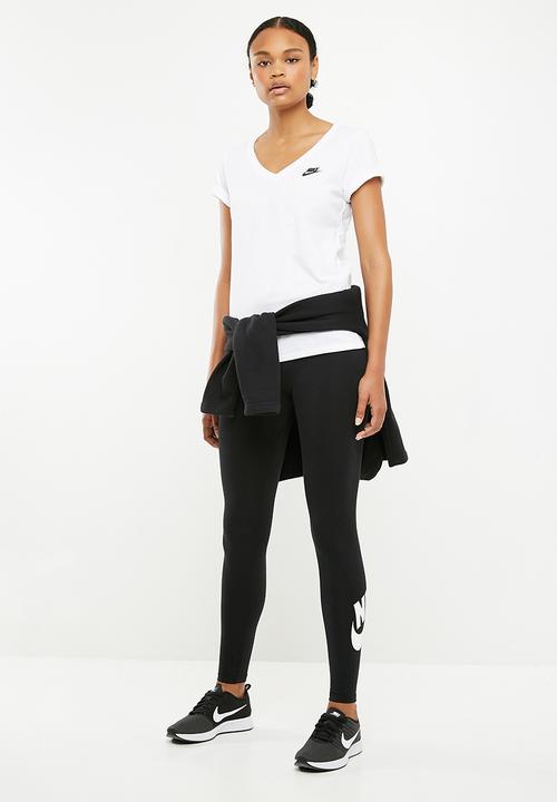 Nike - V - neck tee - white & black