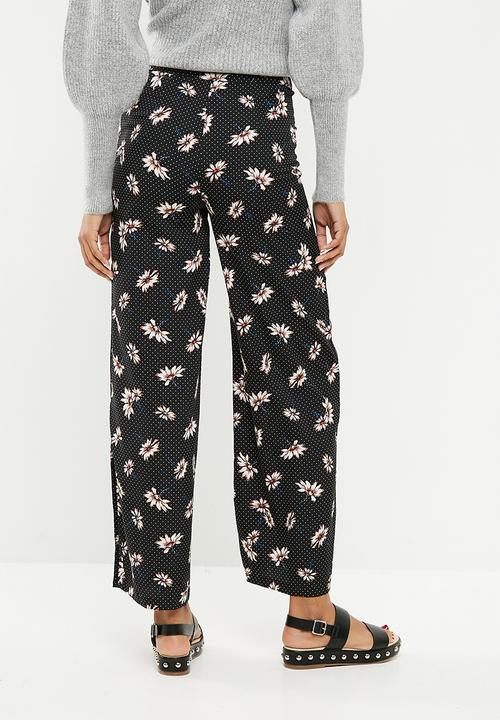 New Look - Flossy wide leg pants - black 