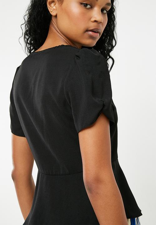 New Look - Sofia button detail blouse - black