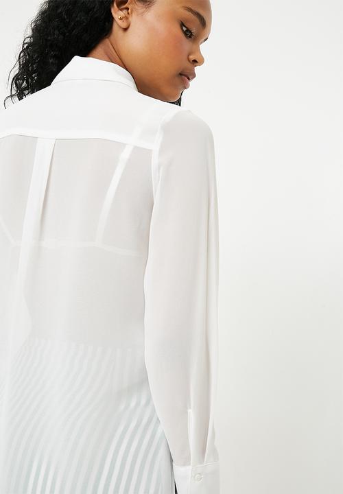 New Look - Popcorn chiffon shirt - white 
