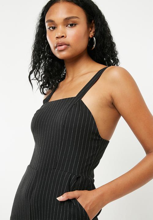 Superbalist - Wide leg square jumpsuit - black