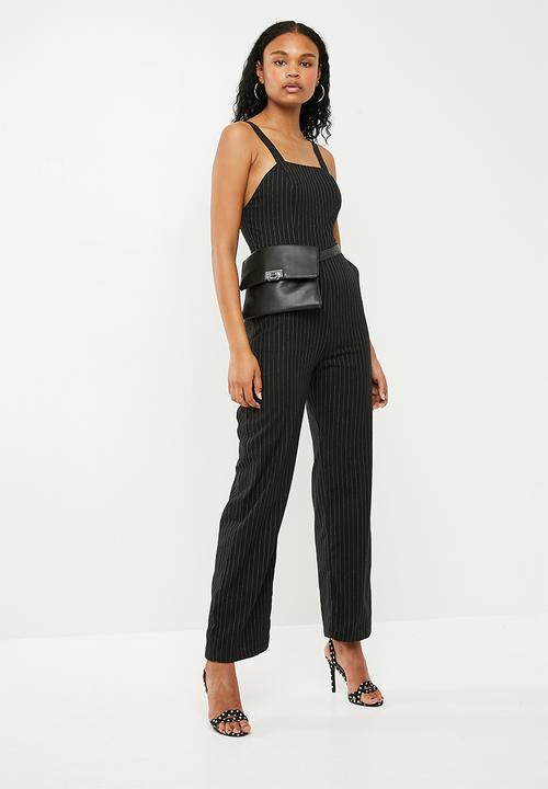 Superbalist - Wide leg square jumpsuit - black