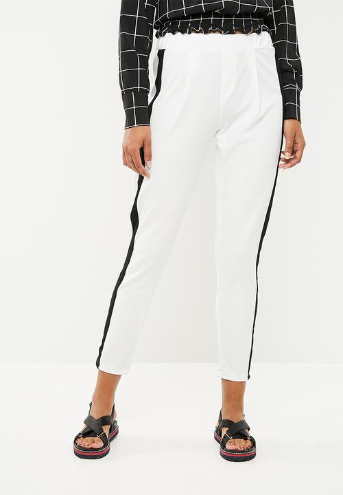 New Look - Contrast stripe trouser - white 