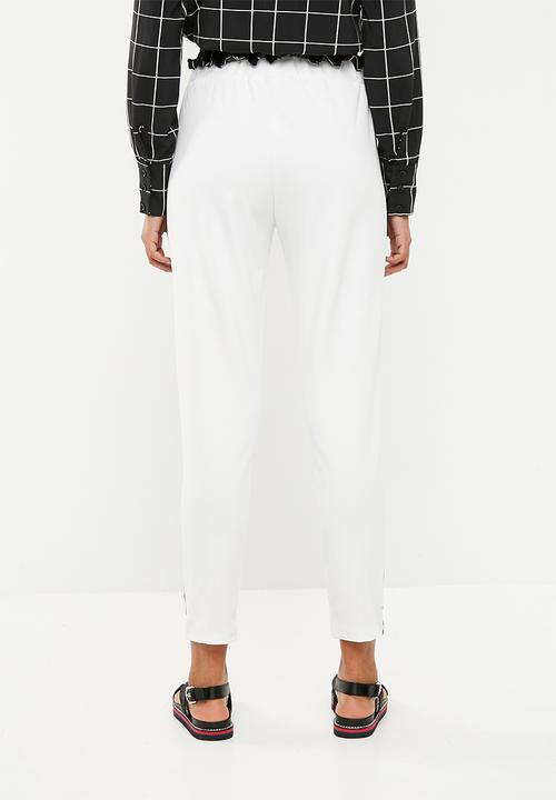 New Look - Contrast stripe trouser - white 