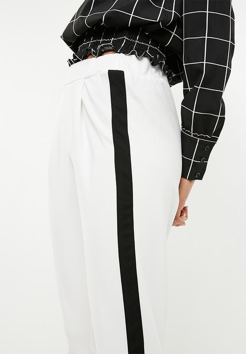 New Look - Contrast stripe trouser - white 