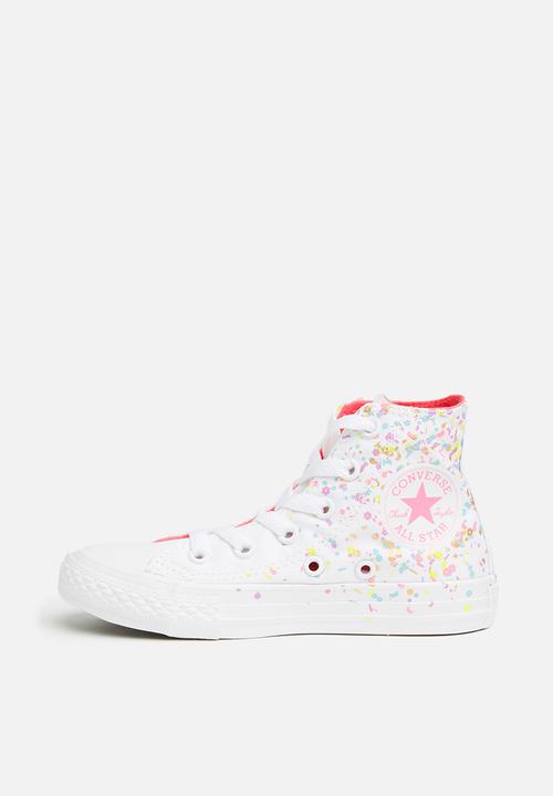 Converse - Chuck Taylor All Star Hi - white/multi/neon pink