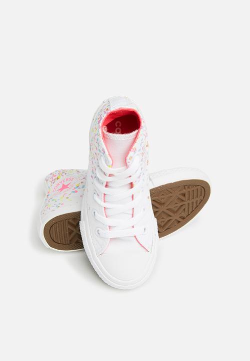 Converse - Chuck Taylor All Star Hi - white/multi/neon pink